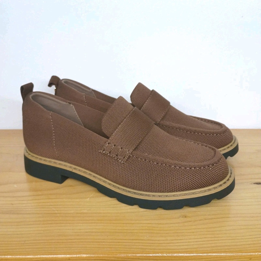 Taryn Rose Brown‎ Fabric Penny Loafers Women's Size 7 Business Casual Shoes
